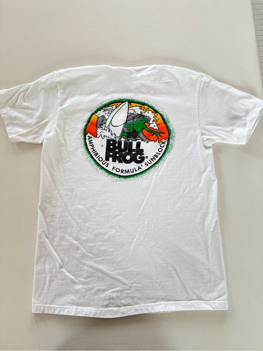 Vintage 90s Bull Frog Surf Tee Single Stitch USA Made Cotton Graphic Men’s M